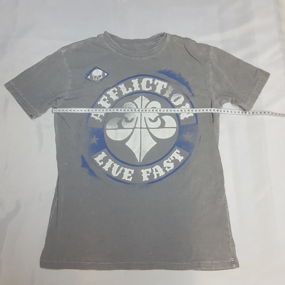 Affliction Men's Small T-shirt Gray Burnout Flawed - Picture 4 of 10